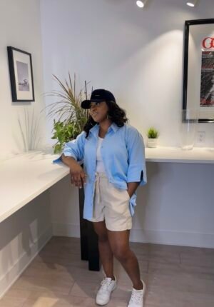 New Arrivals mason de linen sky & sand linen set