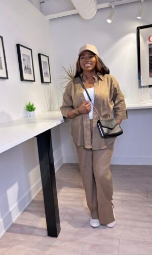 New Arrivals mason de linen sky & sand linen set