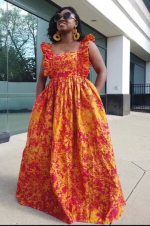 purple adire crack summer dress