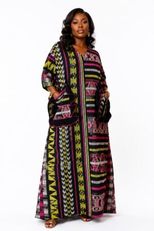 akewe ruffle pocket dress handwoven akwete maxi dress